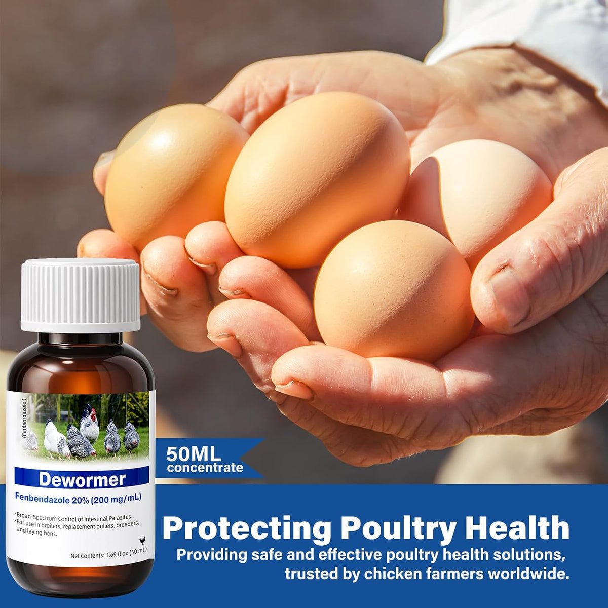 chicken dewormer – fenbendazole 20% (200 mg/ml) oral showing dimensions