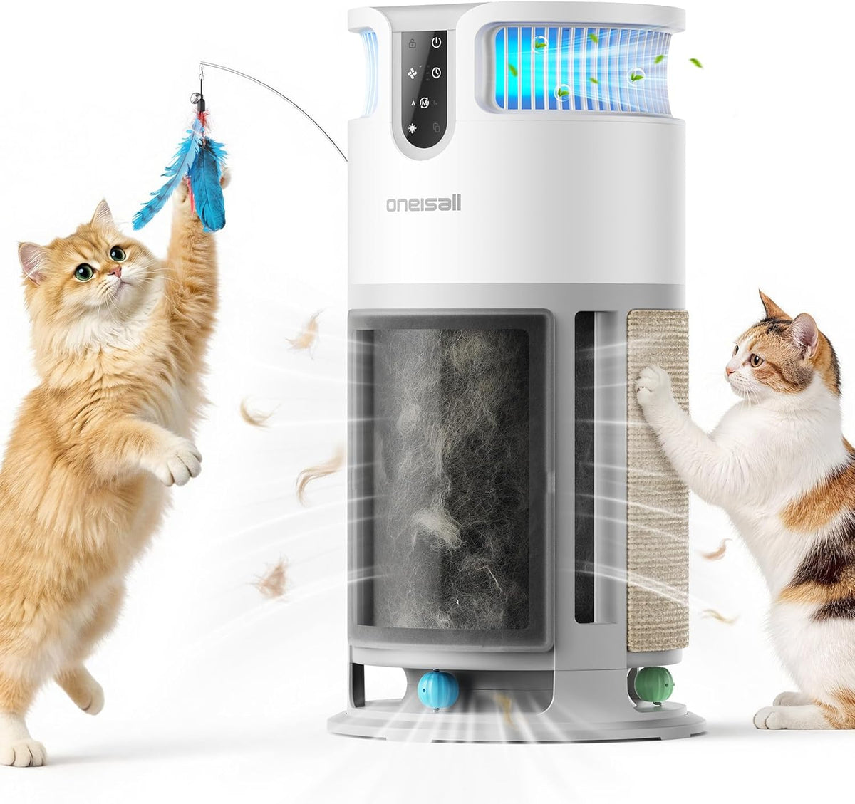 oneisall pet cat hepa air purifier for home, main product view