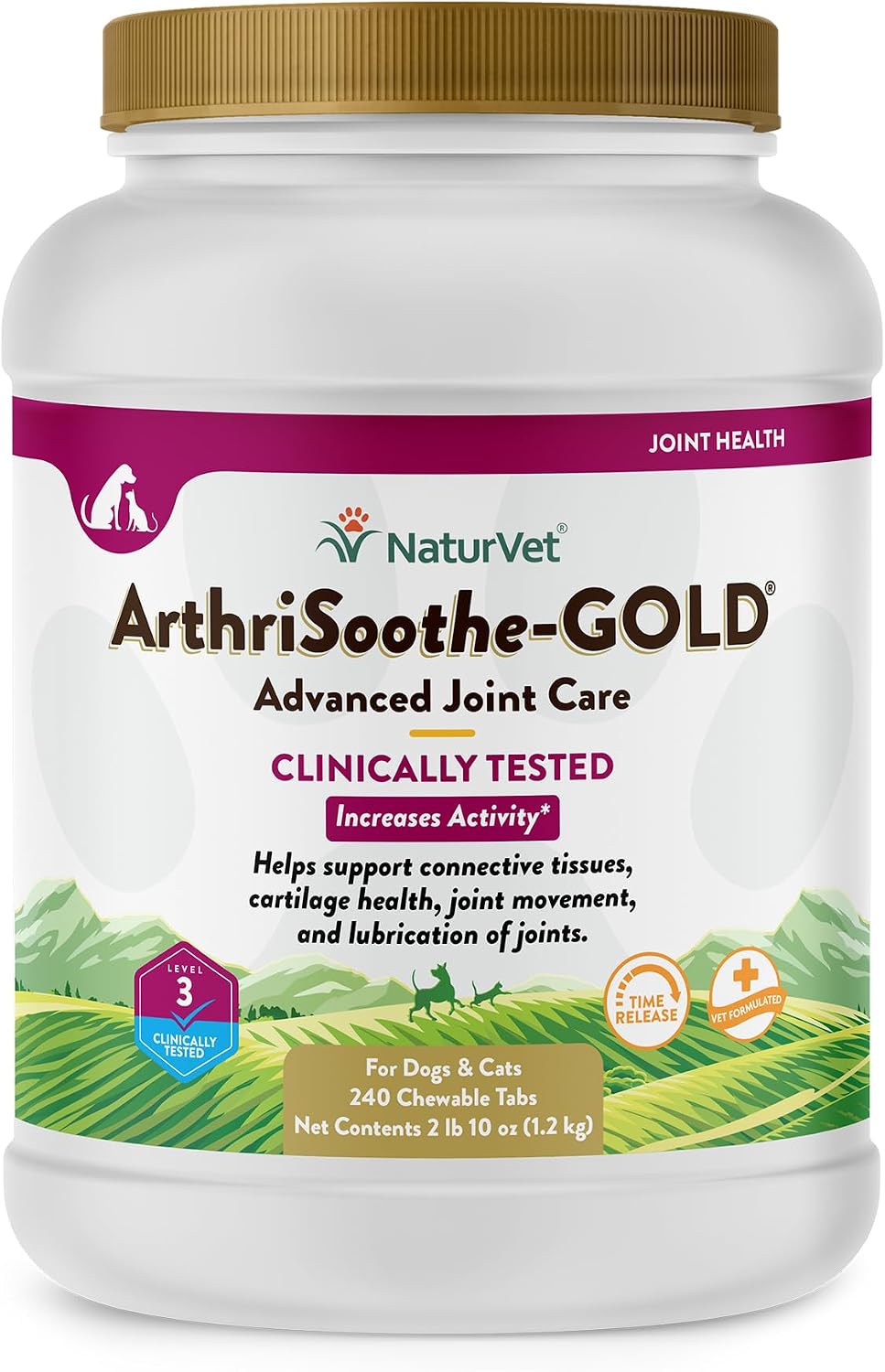 naturvet advanced joint care supplement, dogs & cats, main product view