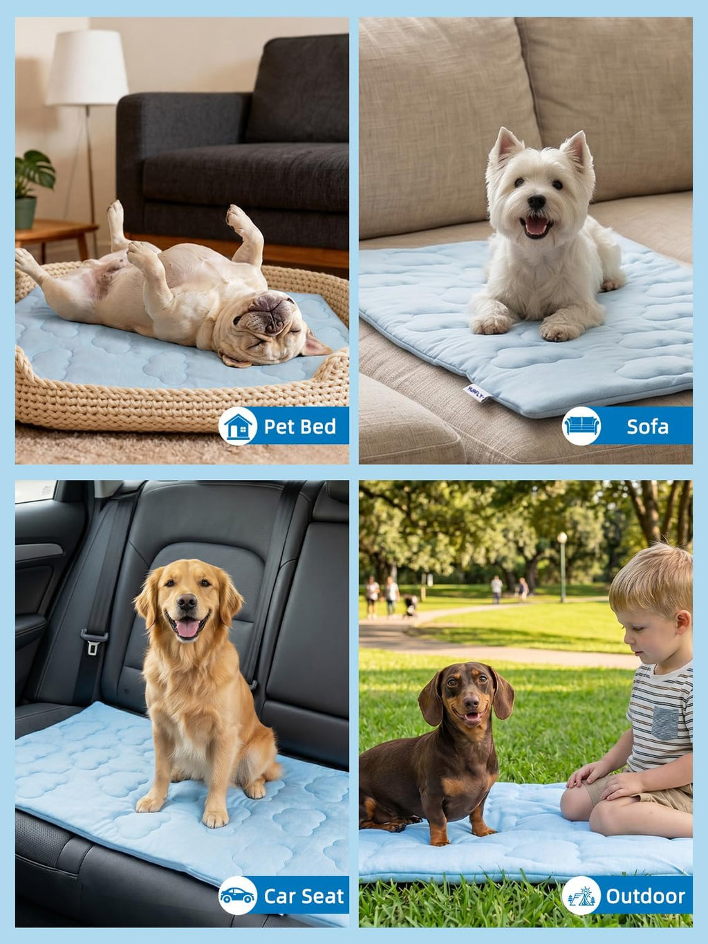 huafly dog cooling mat,dual-sided cooling mat for dogs on a desk or shelf