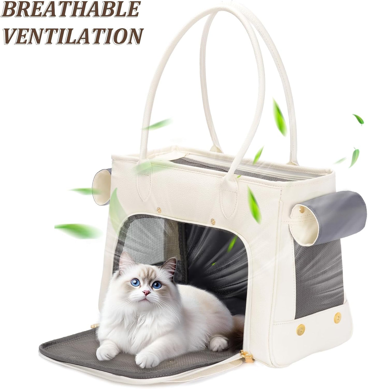 fashion pet carrier purse for small cat and showing dimensions