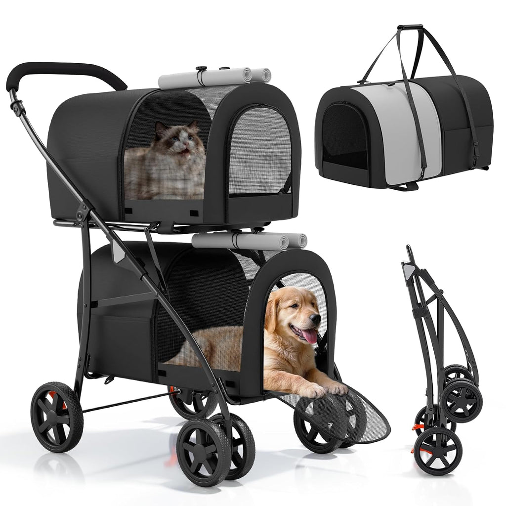 magshion double pet strollers for 2 dogs &, main product view