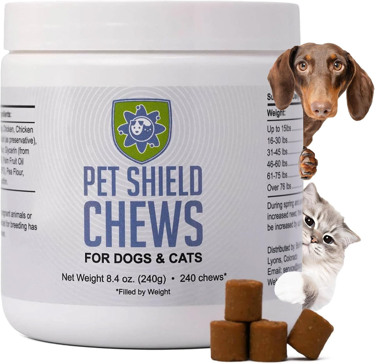 shield chews - natural flea & tick prevention, main product view
