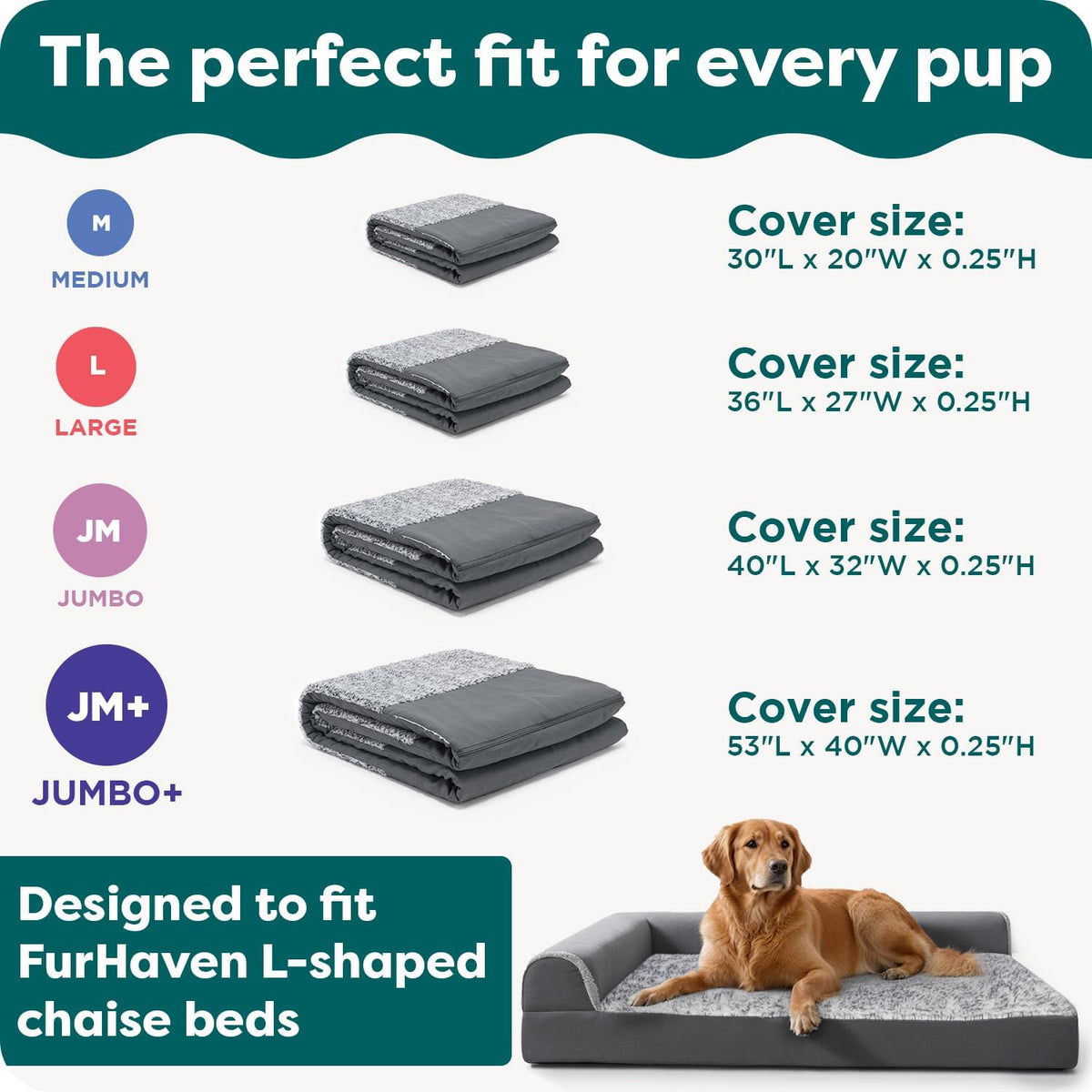 furhaven replacement dog bed cover two-tone faux fur, package contents