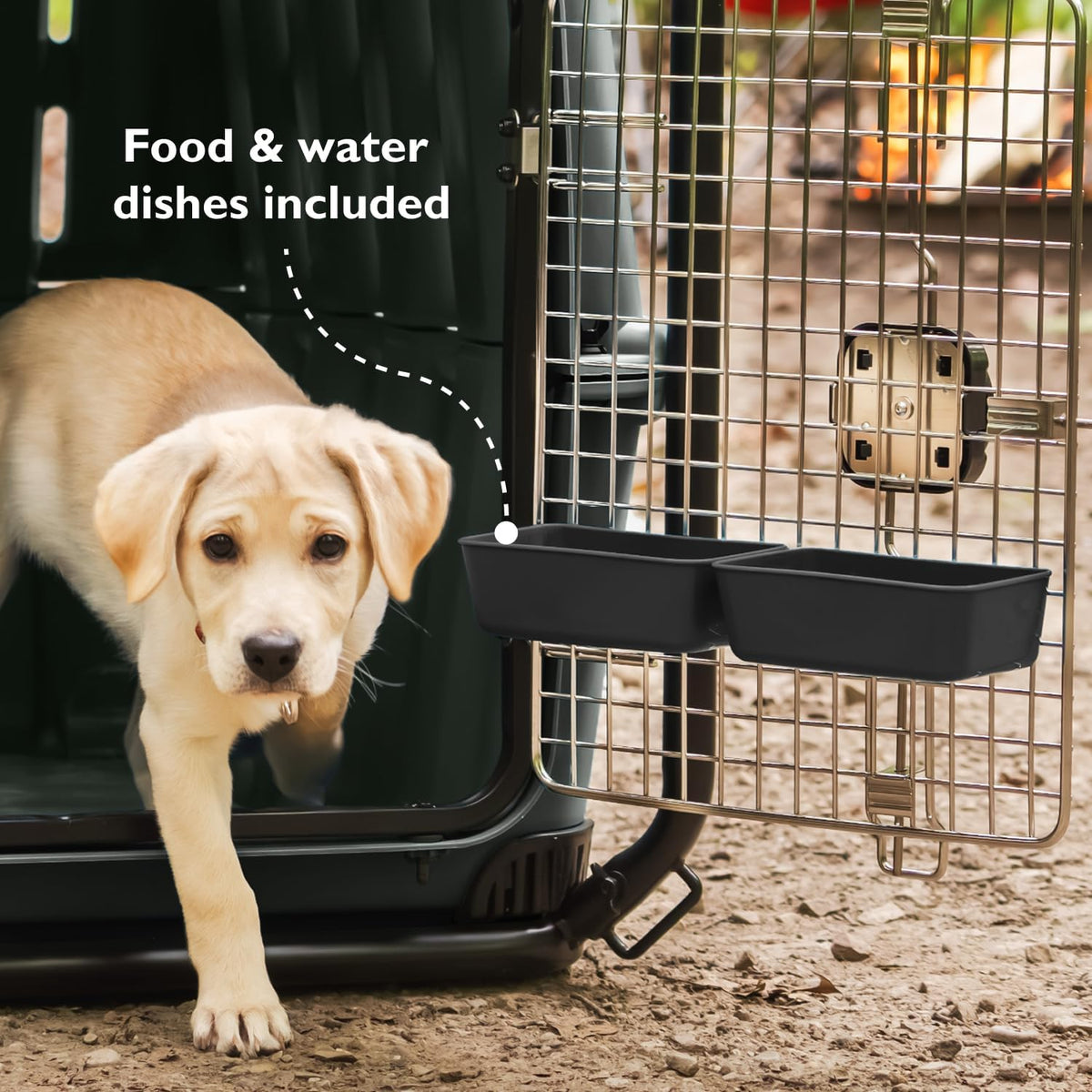 mammoth guardian dog kennel 36" heavy duty travel showing dimensions