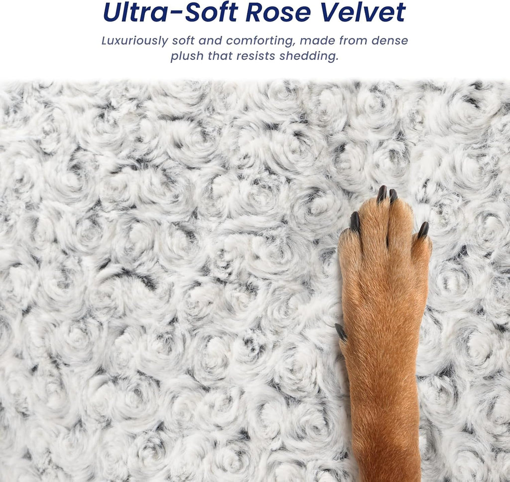 3.5" thick plush dog bed mat for car, side view