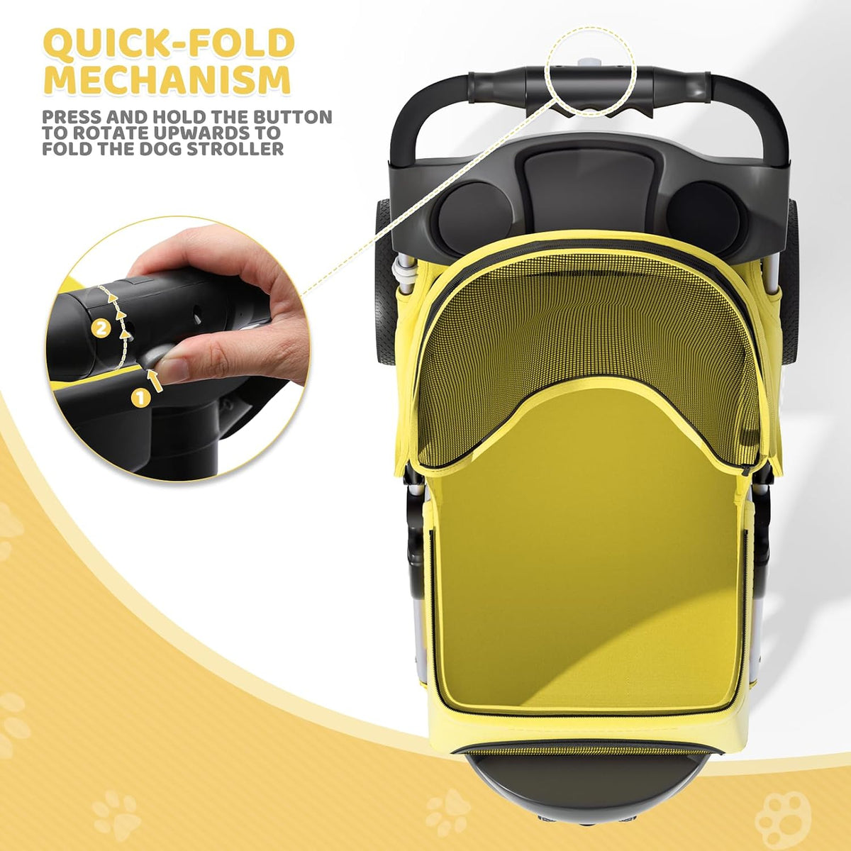 magshion 3-wheel pet stroller for small/medium dogs & on a desk or shelf