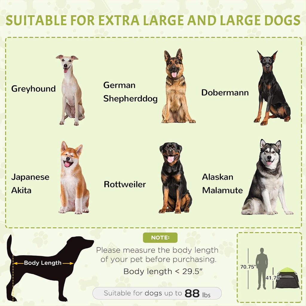pawhut pop up dog tent for extra large, close-up detail