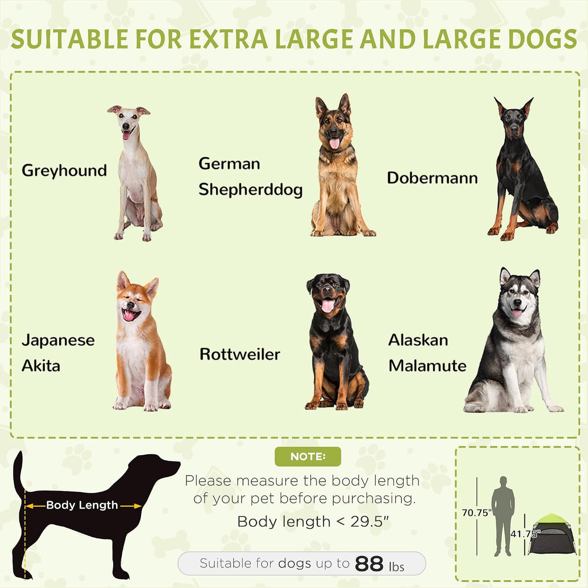 pawhut pop up dog tent for extra large, close-up detail