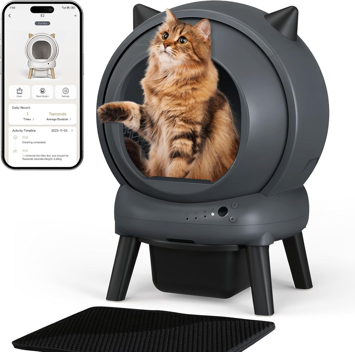 smart e2 automatic self cleaning cat litter box, main product view