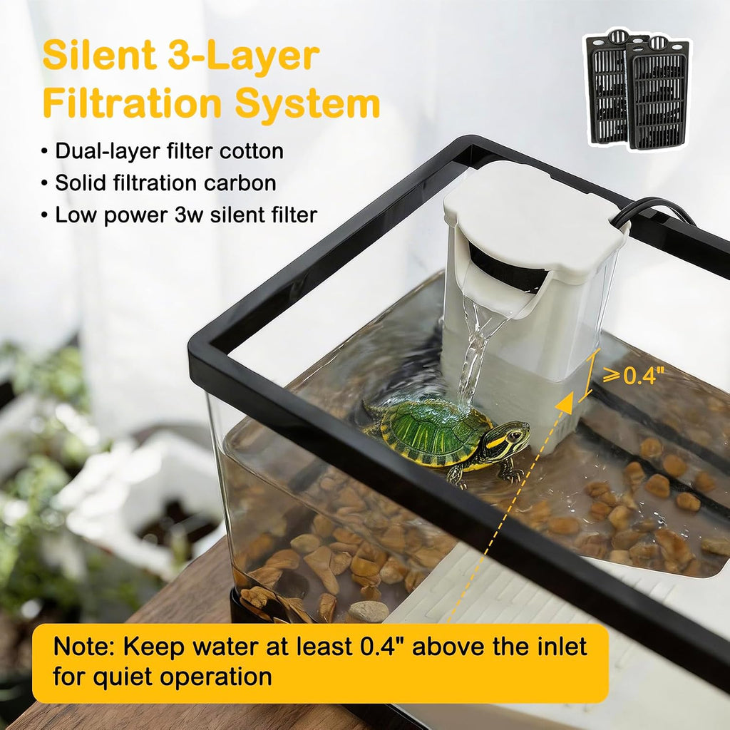 turtle tank starter kit,4.6 gal 15.8 x 7.8 showing dimensions