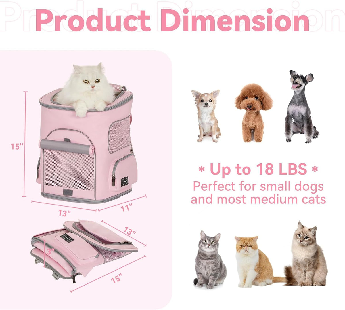 petsfit pet carrier backpack with upgraded waist protection, package contents