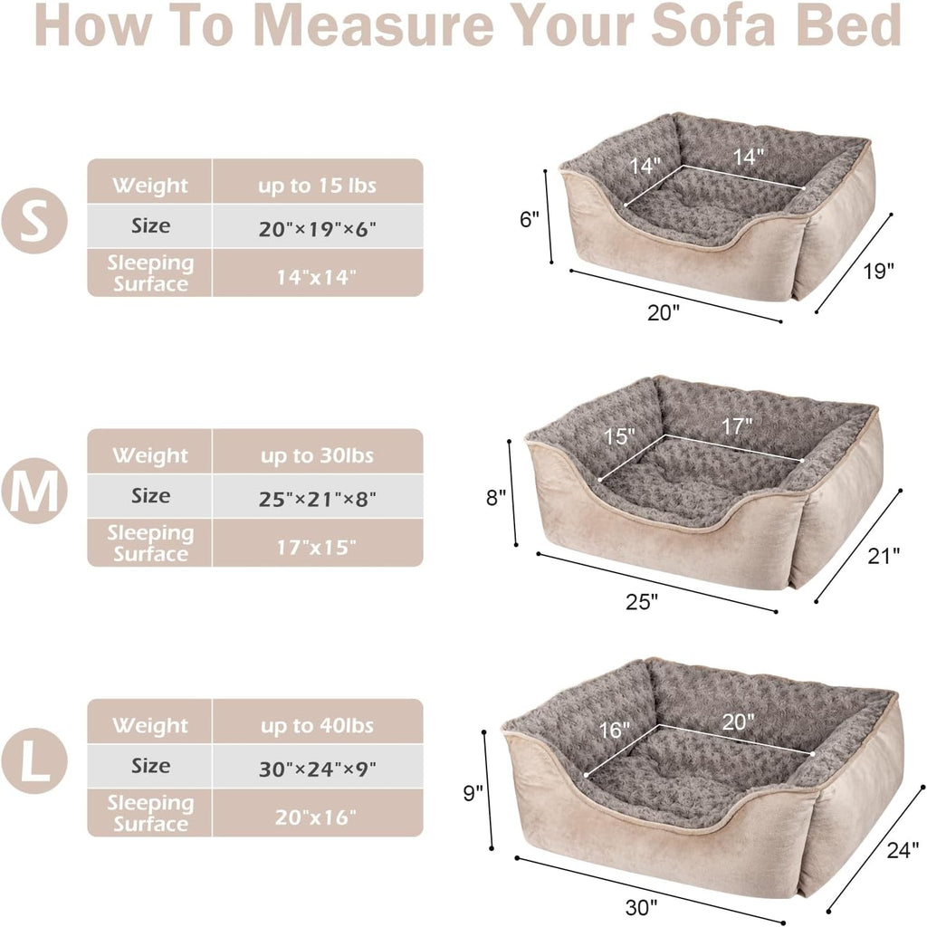 joejoy rectangle dog bed for large medium small, side view