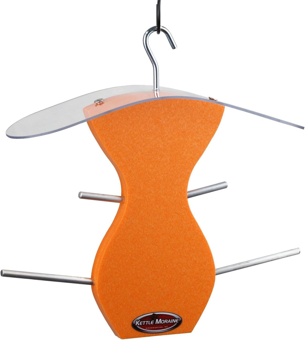 kettle moraine curved oriole orange fruit feeder shown in use