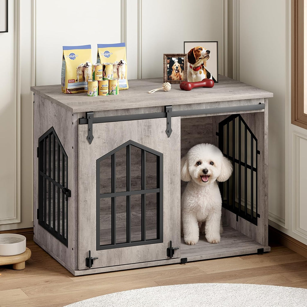 mahancris dog crate furniture, 31.5" farmhouse dog kennel, main product view