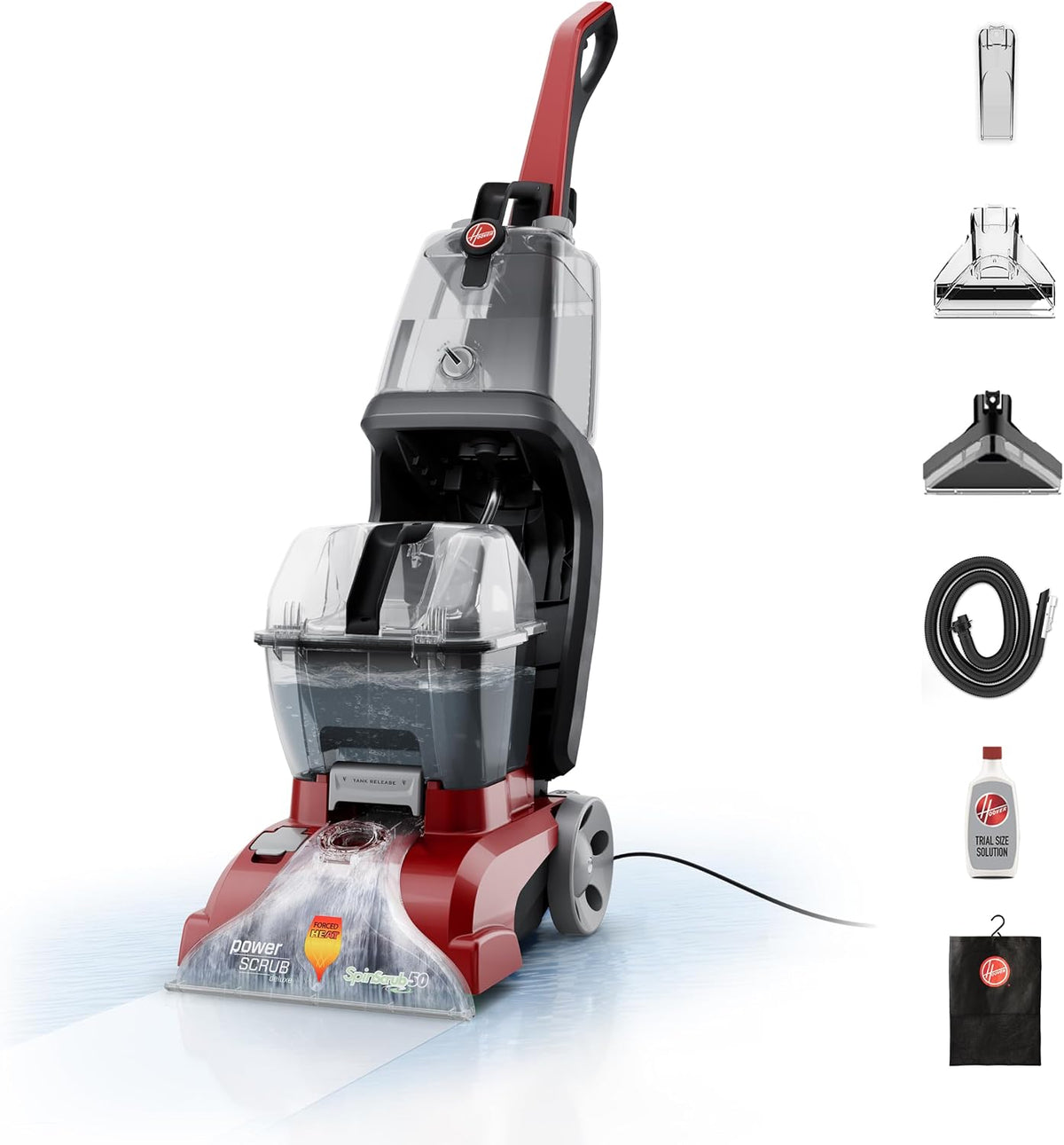 hoover powerscrub deluxe carpet cleaner machine, pet &, main product view