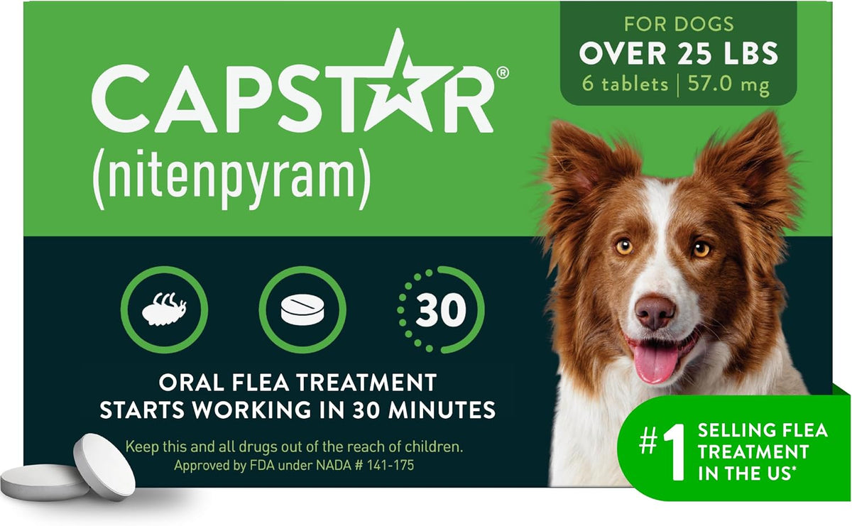 capstar oral flea tablets dogs 25+ lbs, nitenpyram, main product view