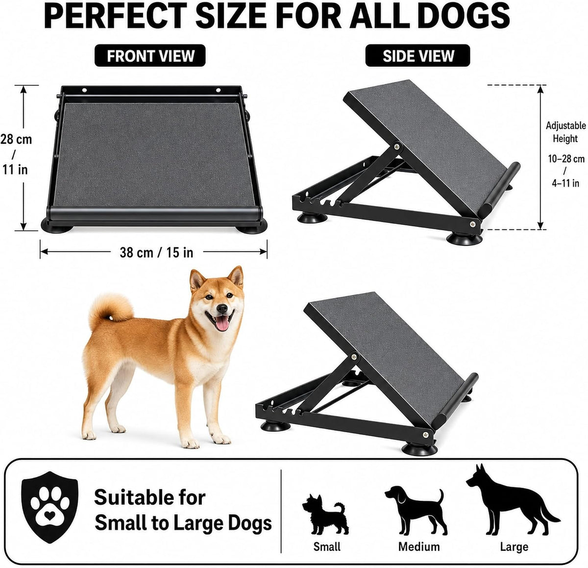 dog nail scratch board - adjustable metal scratch showing dimensions