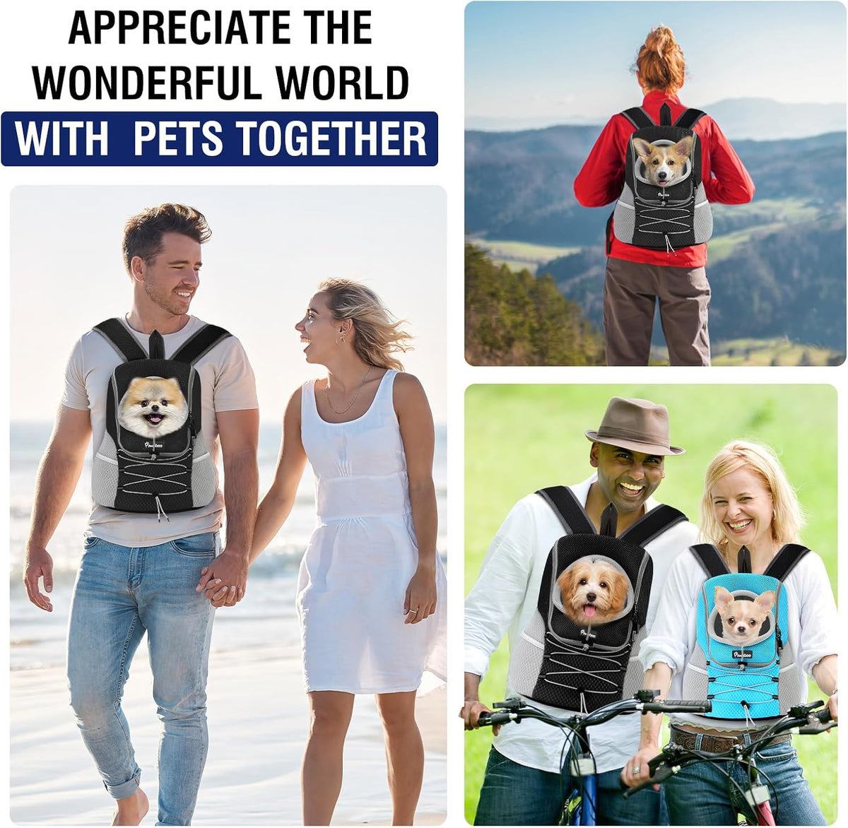 pawaboo pet dog front carrier backpack,ventilated mesh puppy on a desk or shelf