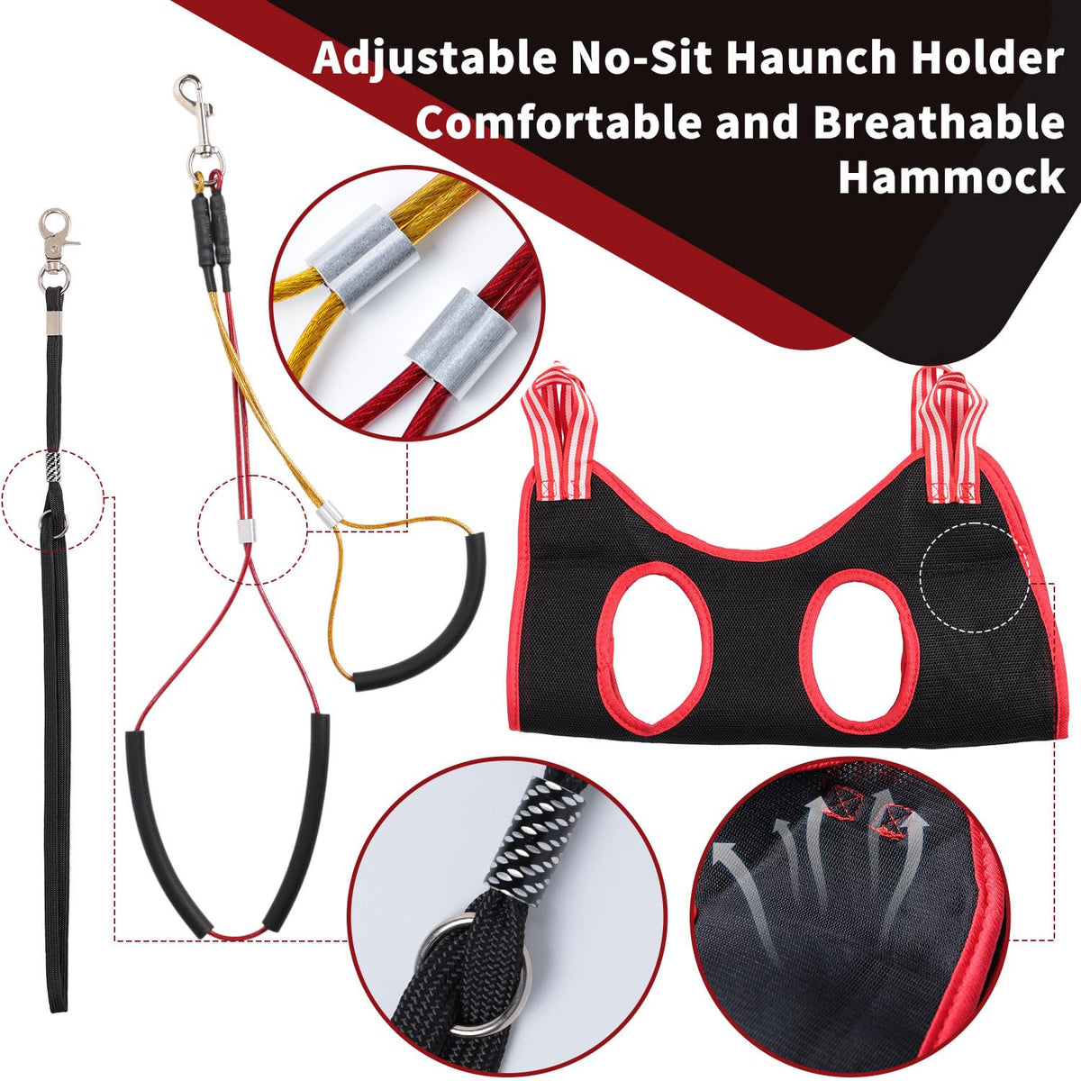 dog grooming table arm with hammock - adjustable shown in use