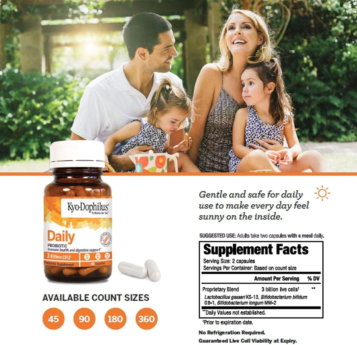 kyolic kyo-dophilus daily probiotic, 360 capsules, close-up detail