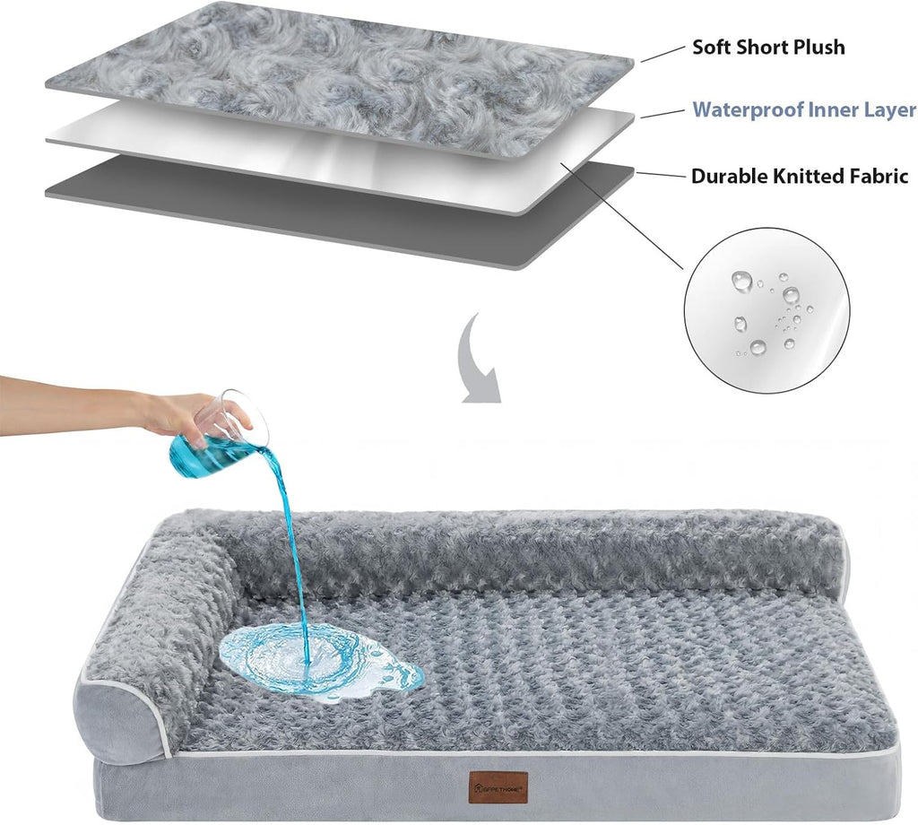 bfpethome orthopedic washable dog bed, sleeping couch for, side view