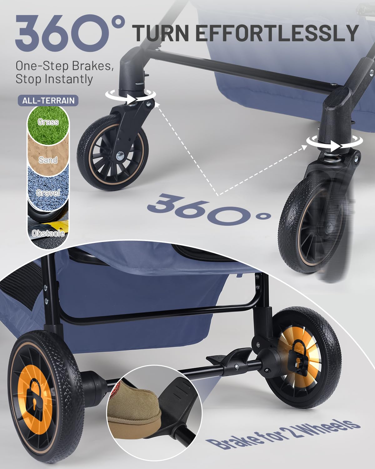 dog stroller for medium & large dogs up, close-up detail