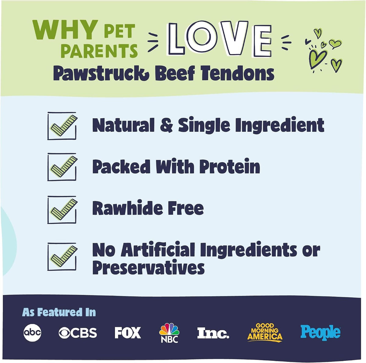 pawstruck 100% natural 7"-9” beef tendon chew sticks, close-up detail