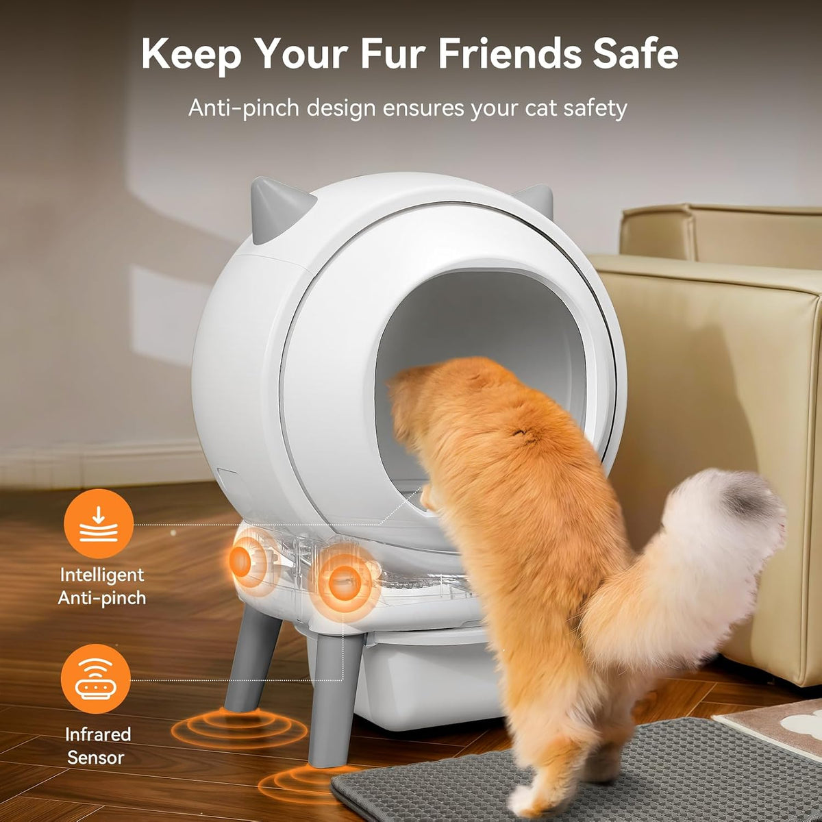 self cleaning automatic cat litter box e2 smart shown in use
