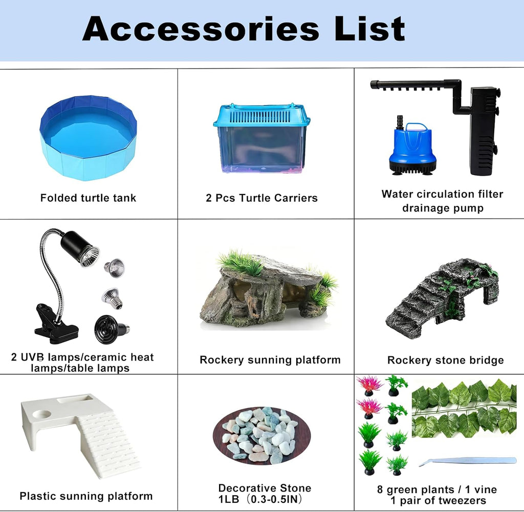 22.8 inch large size turtle tank habitat kit, close-up detail