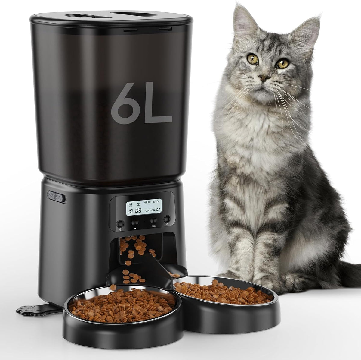 petrice automatic cat feeder for 2 cats, 6l/25, main product view