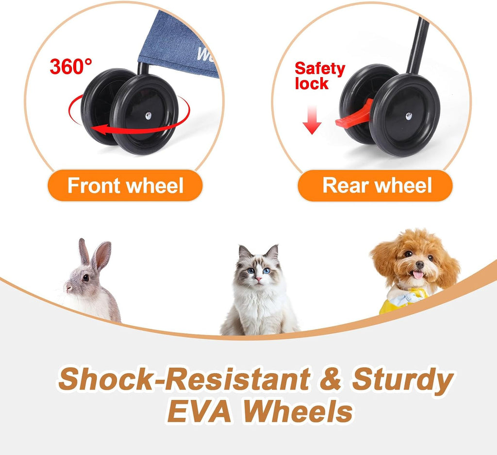 wedyvko travel portable dog stroller, pet stroller for, side view
