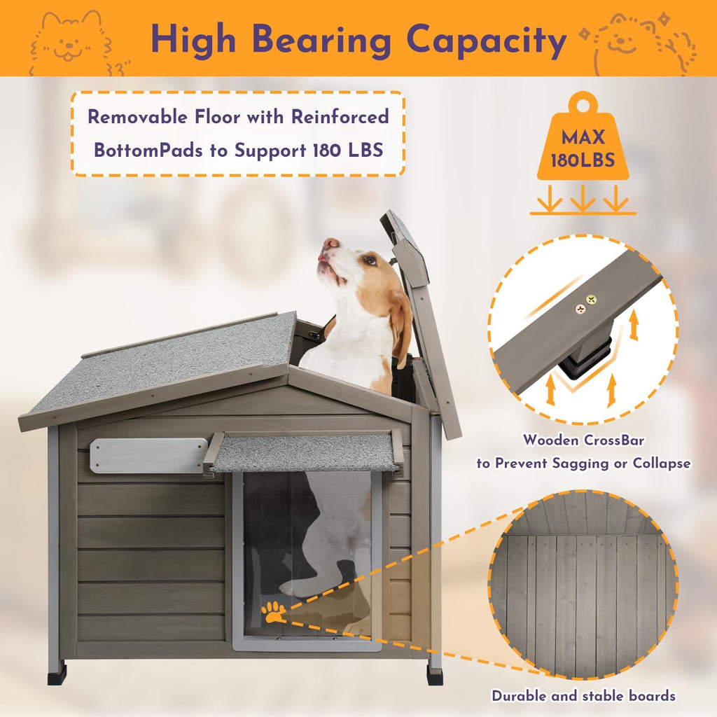 gowoodhut outdoor dog house wooden dog kennel for showing dimensions