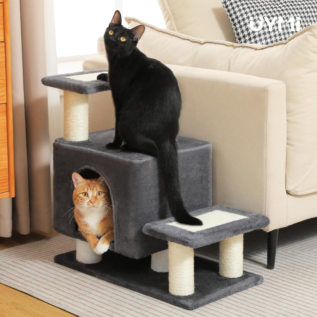 3-in-1 cat stairs with scratching post & condo, view 9
