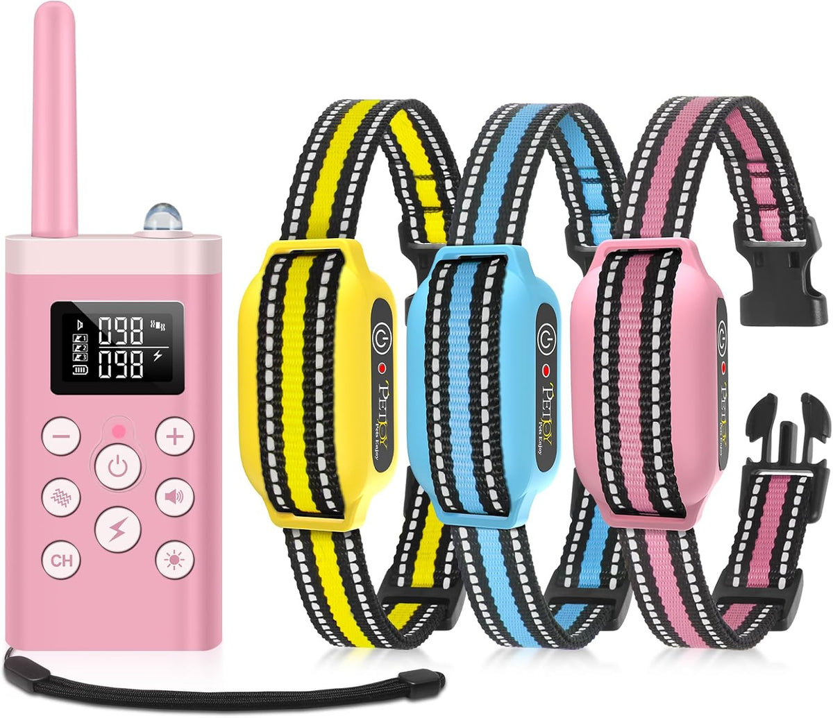 petjoy dog bark collar with remote, shock collar, main product view
