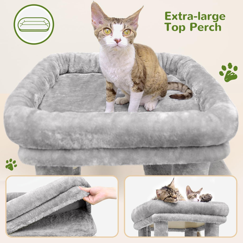 globlazer heavy duty cat trees for big cats shown in use