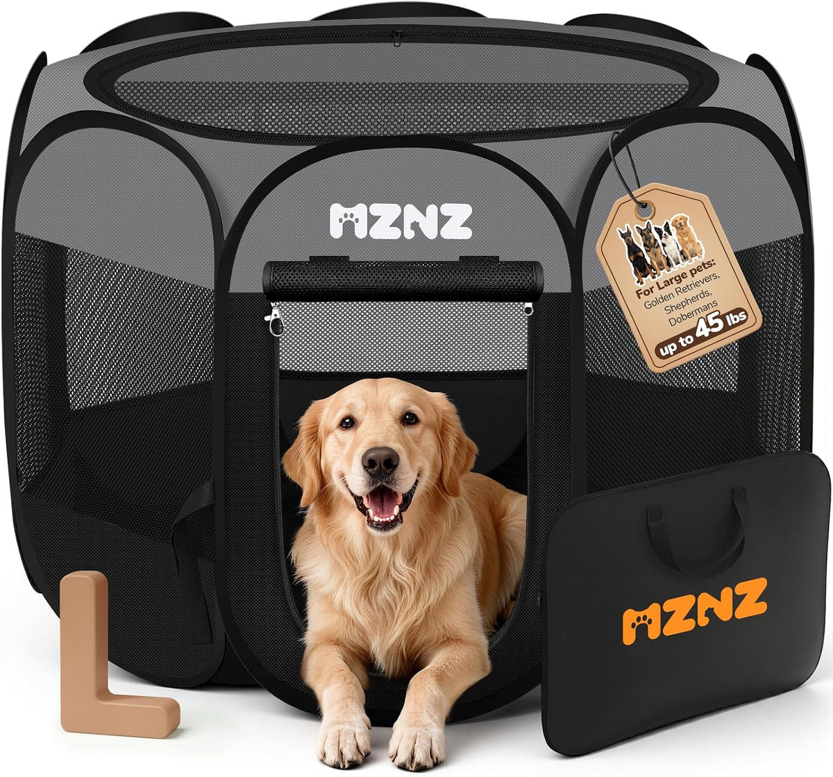 dog cat small animal puppy playpen crate, large, main product view
