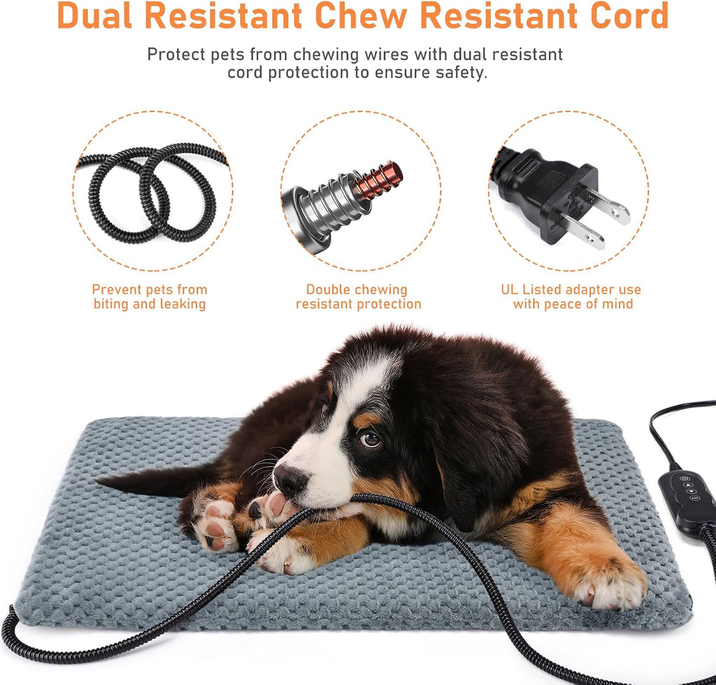 invenho heated dog bed, waterproof adjustable temperature dog, close-up detail