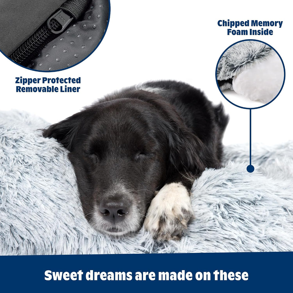 barkbox dog bed, 2-in-1 memory foam donut cuddler shown in use