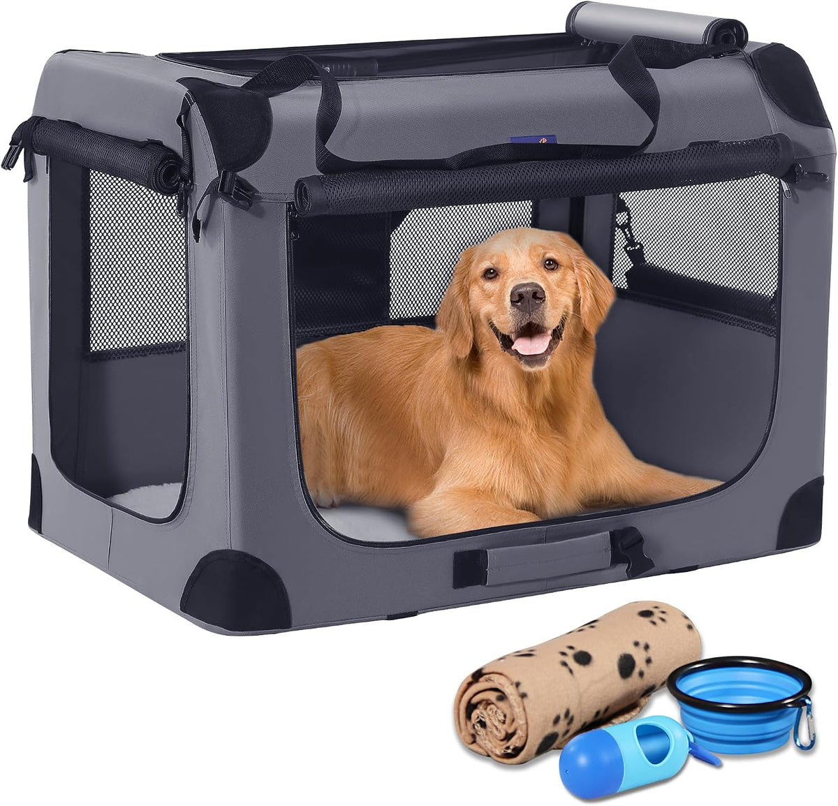 petprsco collapsible dog crate, 40 inch portable dog, main product view
