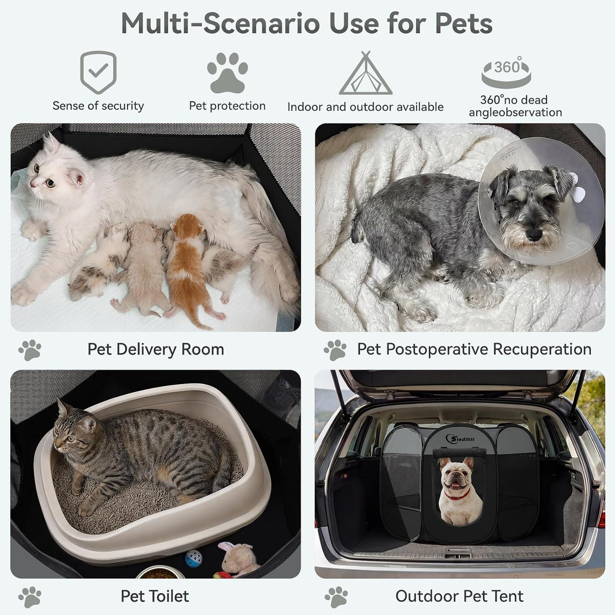 siedihit dog cat playpen, puppy pet playpen indoor, side view