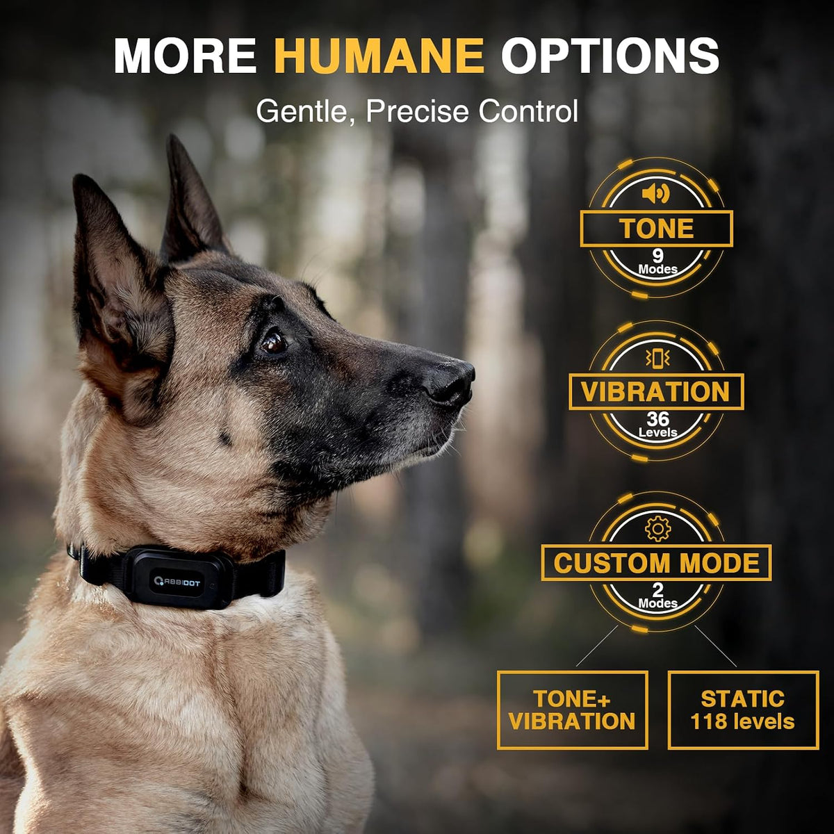 abbidot shock collar for dogs (5-120 lbs)-4500 ft, close-up detail
