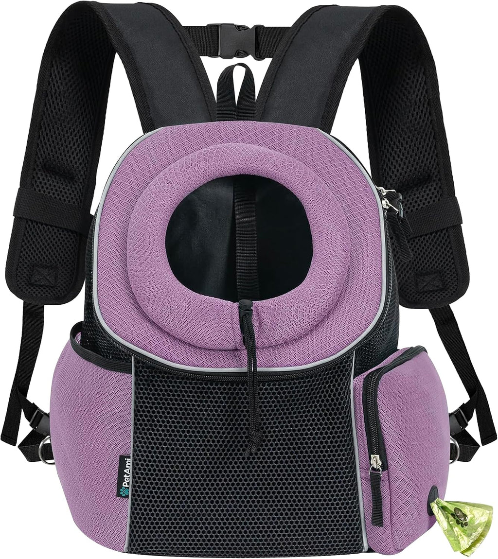 petami dog carrier backpack, hands free front pet, front angle view