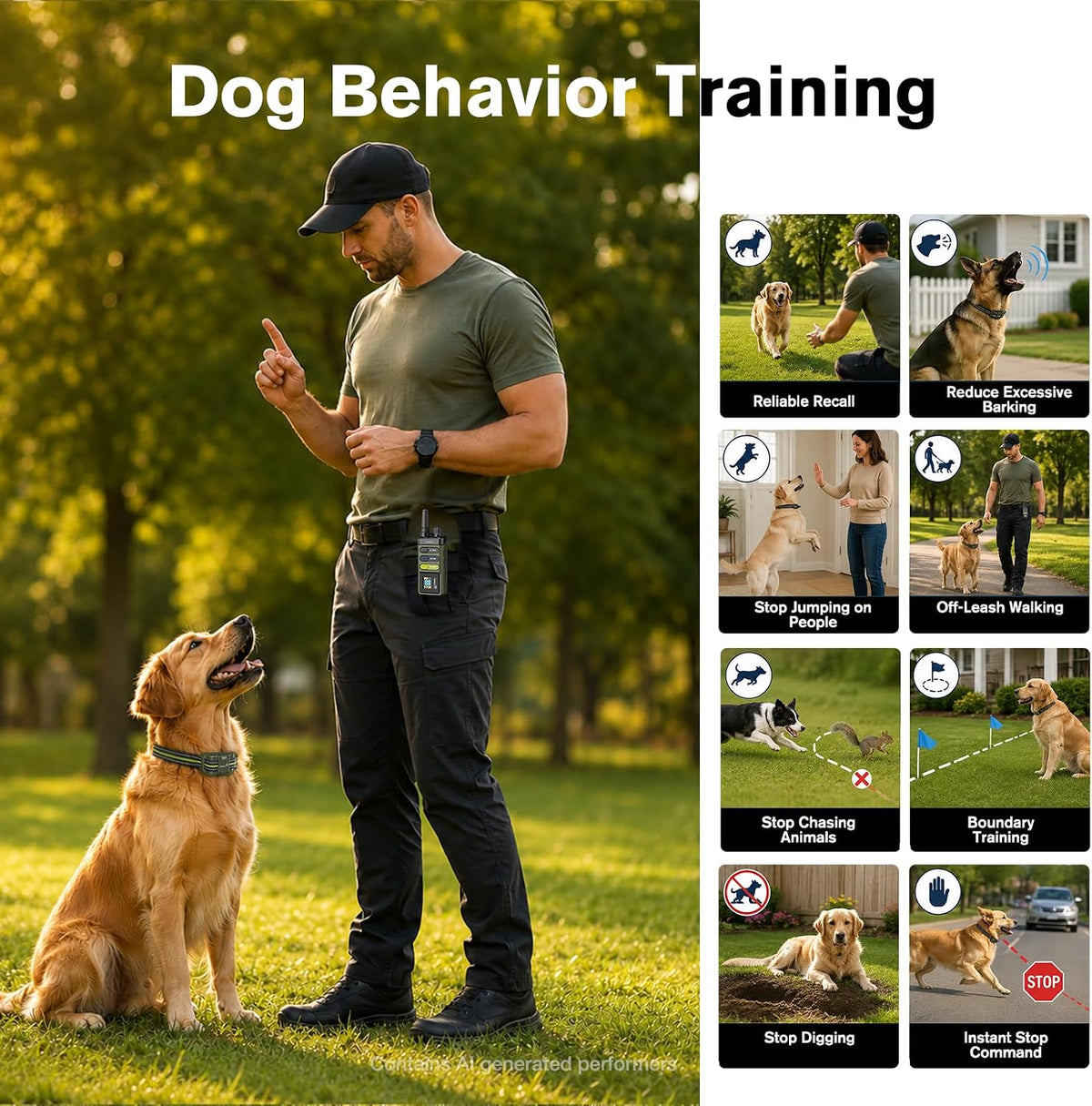 dog training collar 5249ft rechargeable dog e collar, close-up detail