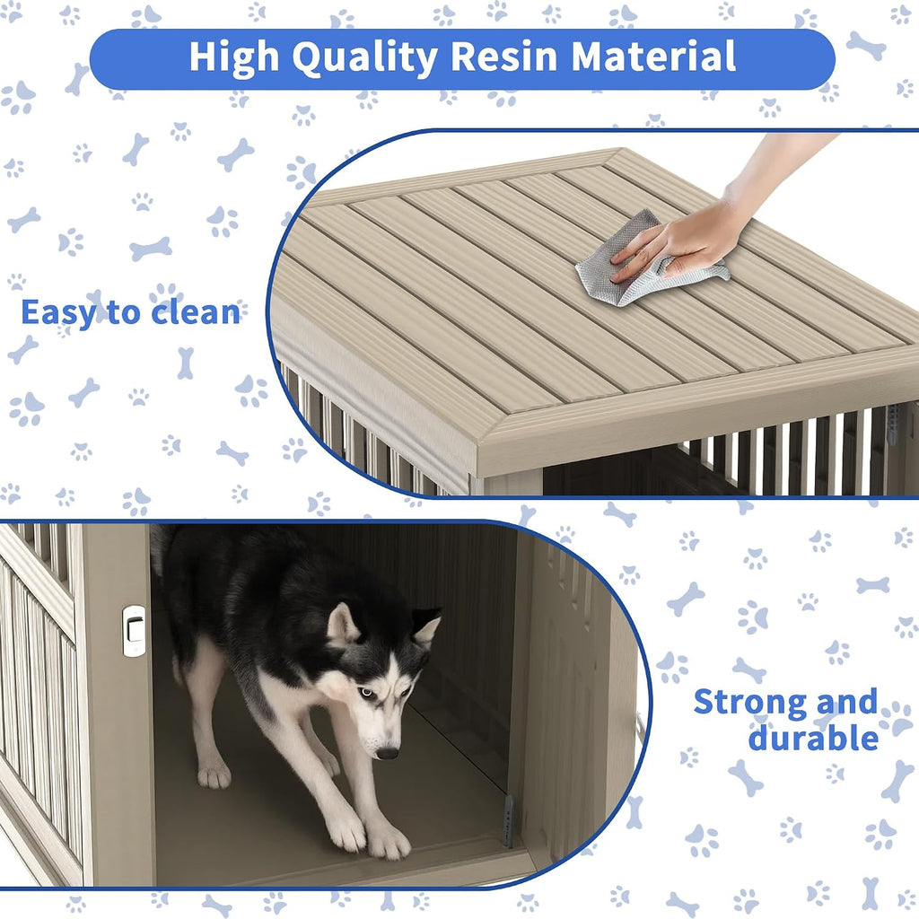 drato dog house resin dog kennel furniture weatherproof, side view