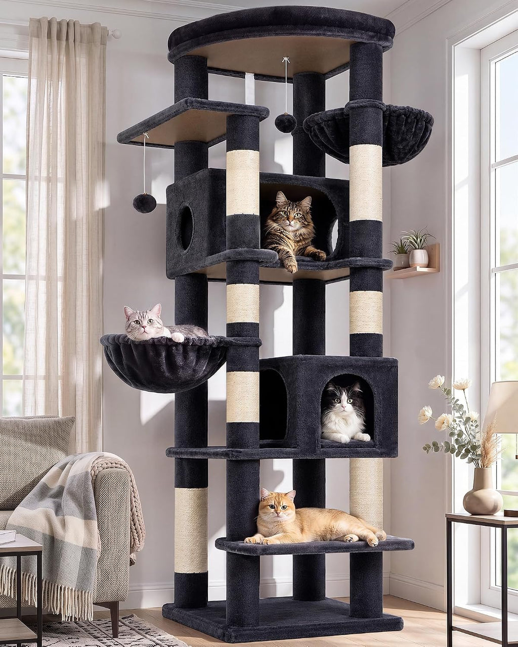 globlazer 74in heavy duty cat tree tower for, main product view