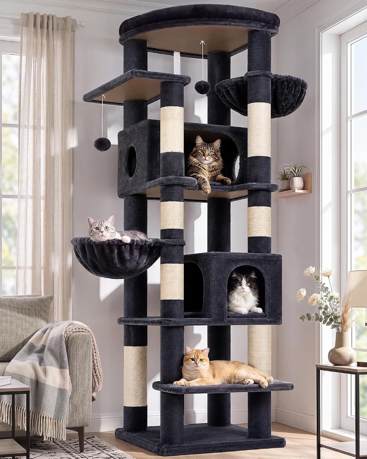 globlazer 74in heavy duty cat tree tower for, main product view