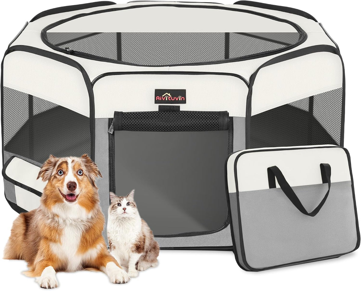 aivituvin dog playpen foldable pet play pens with, main product view