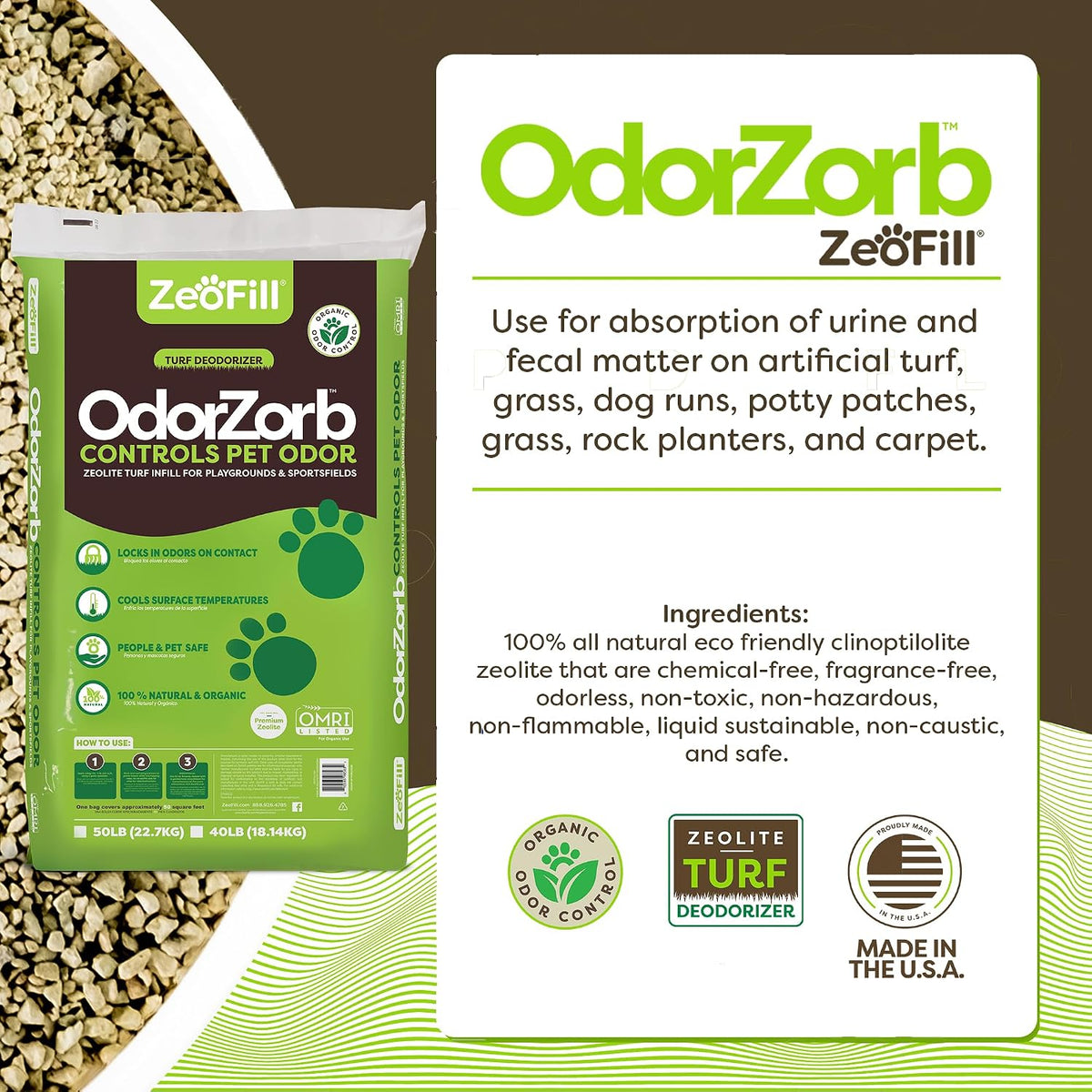 zeofill premium outdoor odor infill | 40 lb shown in use