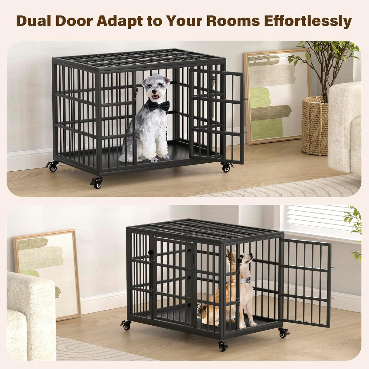 verifurty 30" heavy duty dog crate for medium/small, close-up detail